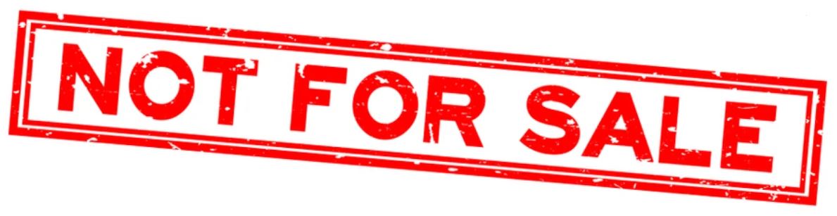 Not for sale-banner. Veel woningen staan wel te koop op verschillende websites maar zijn dat in de praktijk niet.